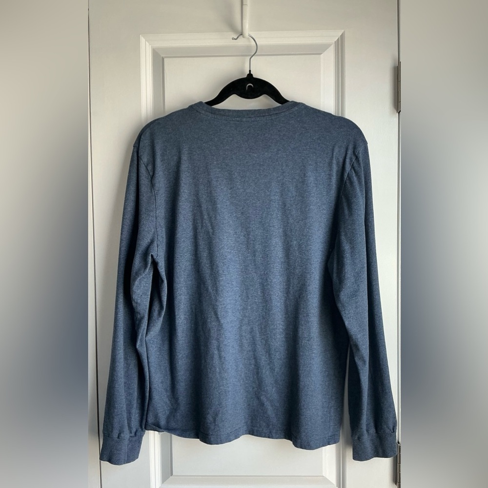 Everlane Uniform Men’s Organic Cotton Long Sleeve Tee Pocket Blue (Size M) - Picture 2 of 7